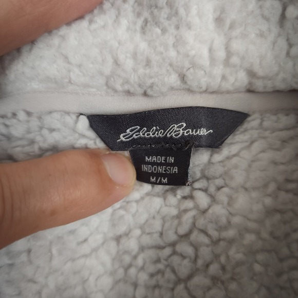 Eddie Bauer Plaid Sherpa Fleece Pullover Women's Medium M Button Front - Picture 6 of 10